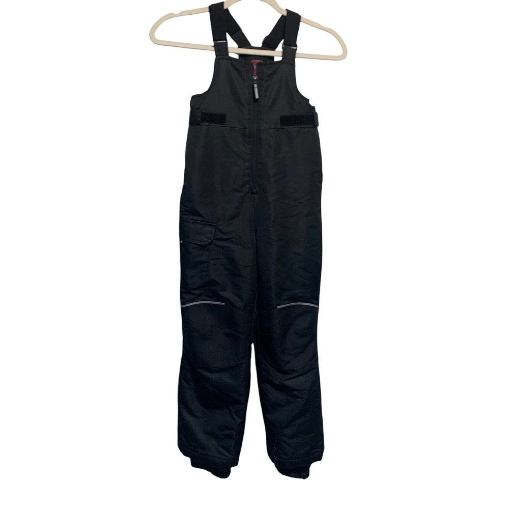 SwissTech Snow Bibs Kids Size S 6-7 Black Insulated Winter Overalls Pants